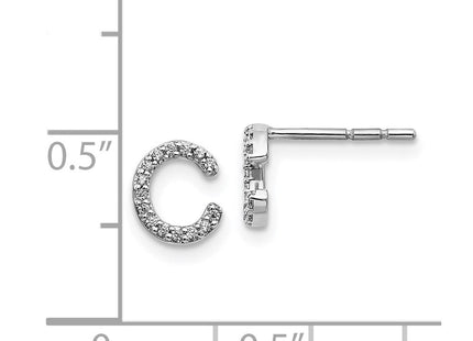 14k White Gold Diamond Initial C Earrings (Style EM4169C-009-WA)