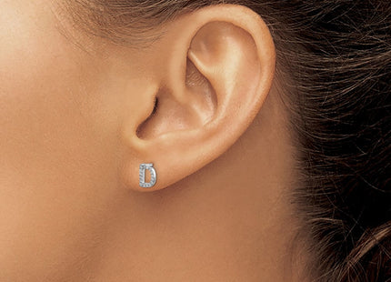 14k White Gold Diamond Initial D Earrings (Style EM4169D-010-WA)
