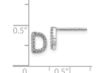 14k White Gold Diamond Initial D Earrings (Style EM4169D-010-WA)