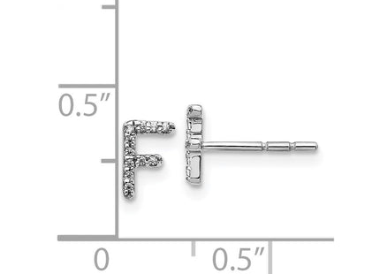 14k White Gold Diamond Initial F Earrings (Style EM4169F-007-WA)