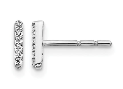 14k White Gold Diamond Initial Earrings