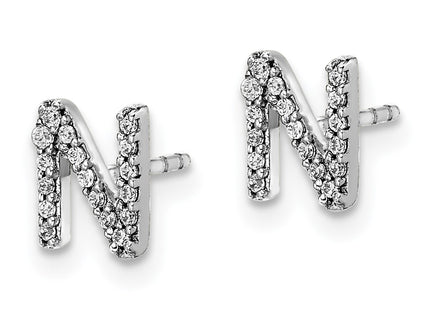 14k White Gold Earrings Style EM4169N - Classique Jewelry Inc.