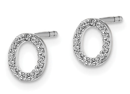 14k White Gold Earrings Style EM4169O - Classique Jewelry Inc.