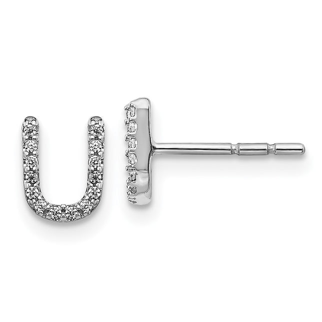 14k White Gold Earrings Style EM4169U - Classique Jewelry Inc.