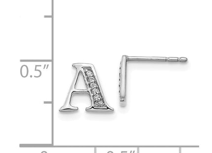 14k White Gold Diamond Initial A Earrings (Style EM4170A-004-WA)