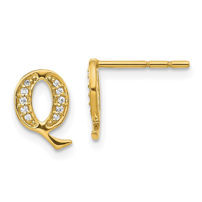 14k Yellow Gold Earrings Style EM4170Q - Classique Jewelry Inc.