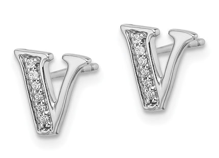14k White Gold Earrings Style EM4170V - Classique Jewelry Inc.
