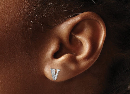 14k White Gold Earrings Style EM4170V - Classique Jewelry Inc.