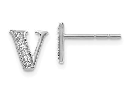 14k White Gold Earrings Style EM4170V - Classique Jewelry Inc.