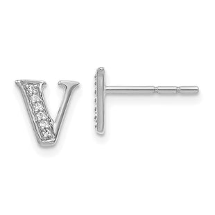 14k White Gold Earrings Style EM4170V - Classique Jewelry Inc.