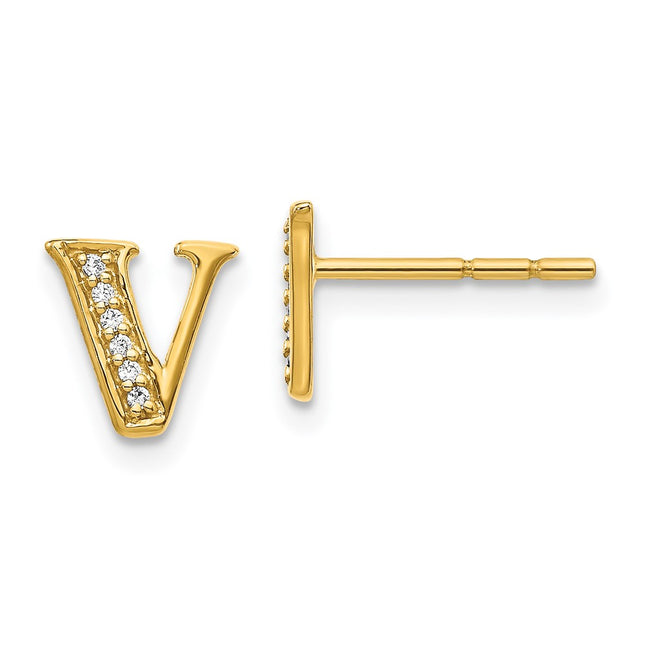 14k Yellow Gold Earrings Style EM4170V - Classique Jewelry Inc.