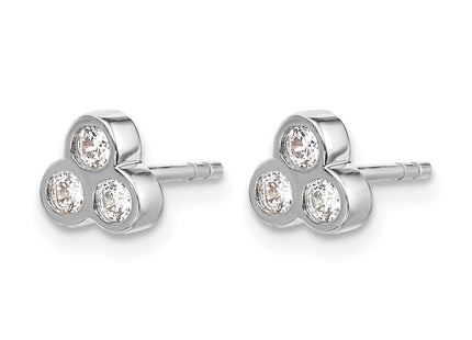 14K white gold diamond earrings, alternate view