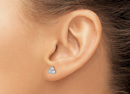 14K white gold diamond earrings, another view