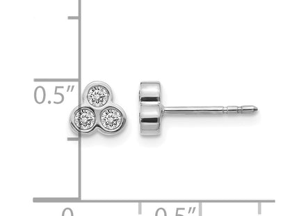 14K white gold diamond earrings, further view