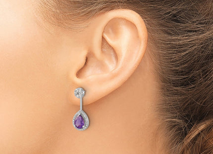 14k White Gold Earrings Style EM4199 - Classique Jewelry Inc.