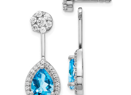 14k White Gold Earrings Style EM4199 - Classique Jewelry Inc.