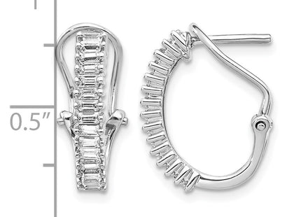 14K white gold diamond hoop earrings, further view