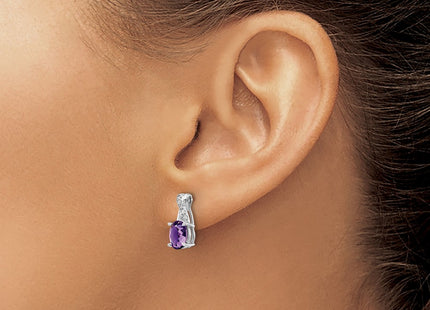 14K white gold diamond earrings, another view