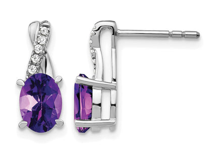 14K white gold diamond earrings