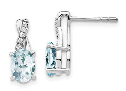 14k White Gold Earrings Style EM4235 - Classique Jewelry Inc.