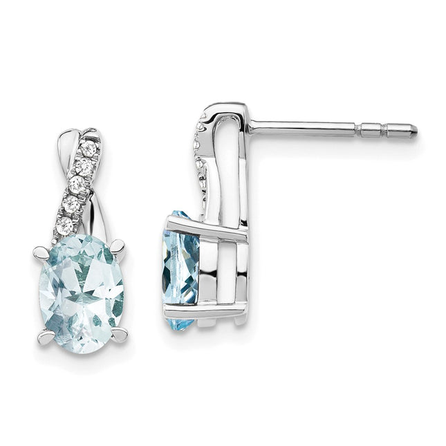14k White Gold Earrings Style EM4235 - Classique Jewelry Inc.