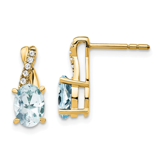 14k Yellow Gold Earrings Style EM4235 - Classique Jewelry Inc.