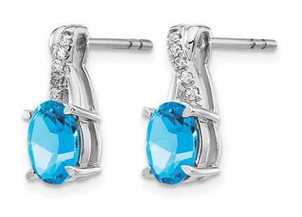 14K white gold diamond earrings, alternate view