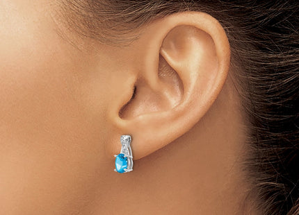 14K white gold diamond earrings, another view