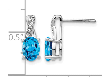 14K white gold diamond earrings, further view