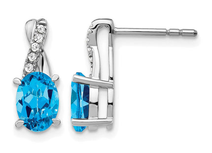 14K white gold diamond earrings