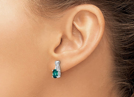 14k White Gold Earrings Style EM4235 - Classique Jewelry Inc.