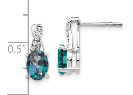 14k White Gold Earrings Style EM4235 - Classique Jewelry Inc.