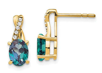 14k Yellow Gold Earrings Style EM4235 - Classique Jewelry Inc.