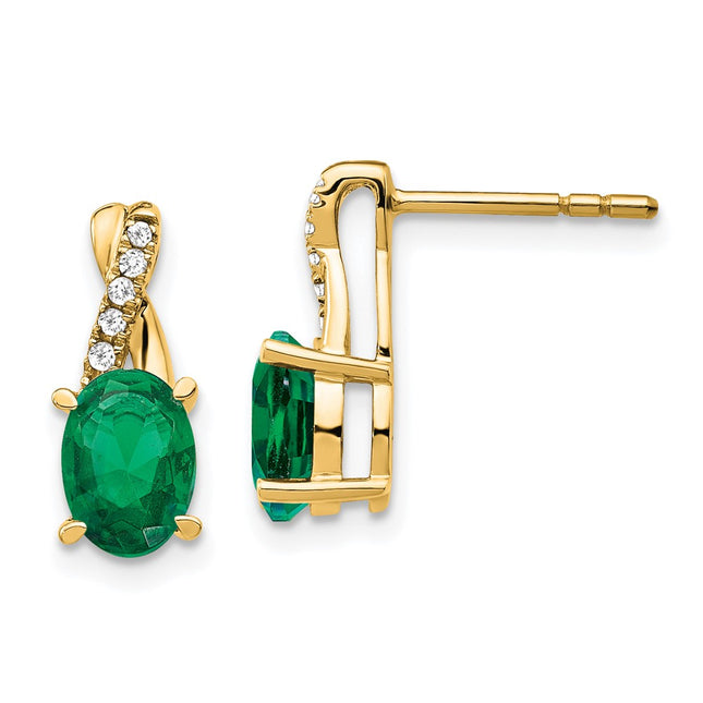 14k Yellow Gold Earrings Style EM4235 - Classique Jewelry Inc.