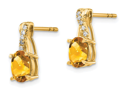 14K gold diamond earrings, alternate view