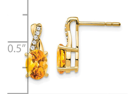14K gold diamond earrings, further view