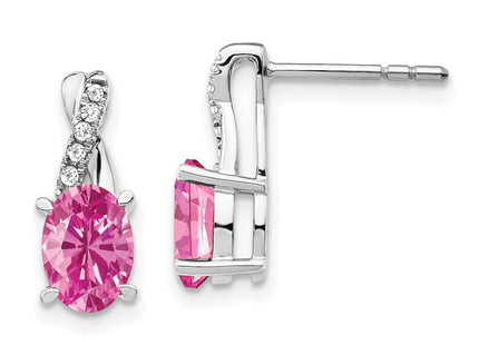 14k White Gold Earrings Style EM4235 - Classique Jewelry Inc.