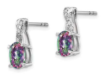 14k White Gold Earrings Style EM4235 - Classique Jewelry Inc.