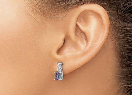 14k White Gold Earrings Style EM4235 - Classique Jewelry Inc.