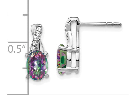 14k White Gold Earrings Style EM4235 - Classique Jewelry Inc.