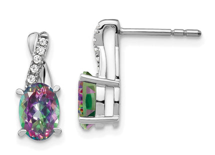 14k White Gold Earrings Style EM4235 - Classique Jewelry Inc.