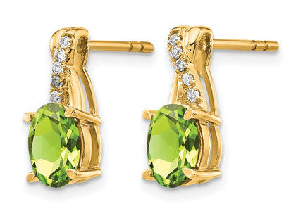 14K gold diamond earrings, alternate view