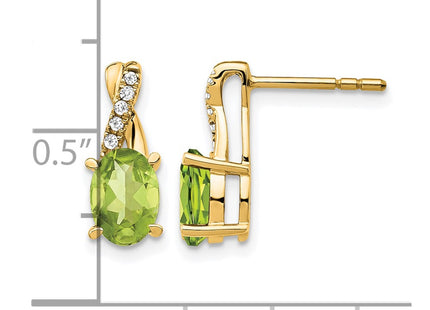 14K gold diamond earrings, further view