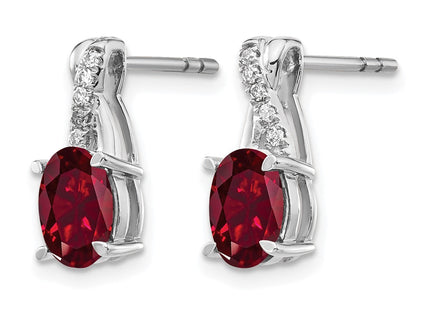 14K white gold diamond earrings, alternate view