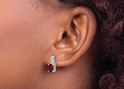 14K white gold diamond earrings, another view