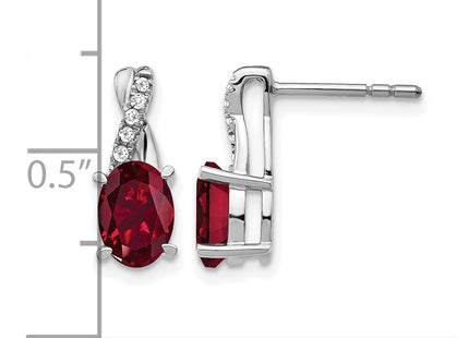 14K white gold diamond earrings, further view