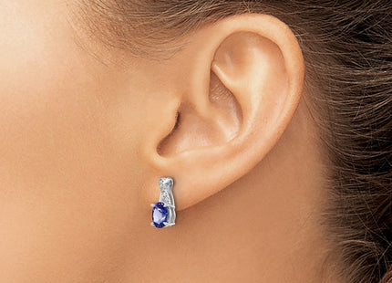 14k White Gold Tanzanite and Diamond Earrings (Style EM4235-TZ-006-WA)