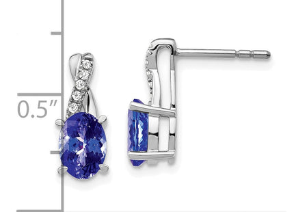 14k White Gold Tanzanite and Diamond Earrings (Style EM4235-TZ-006-WA)