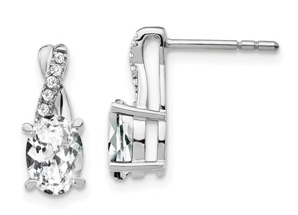 14k White Gold Earrings Style EM4235 - Classique Jewelry Inc.