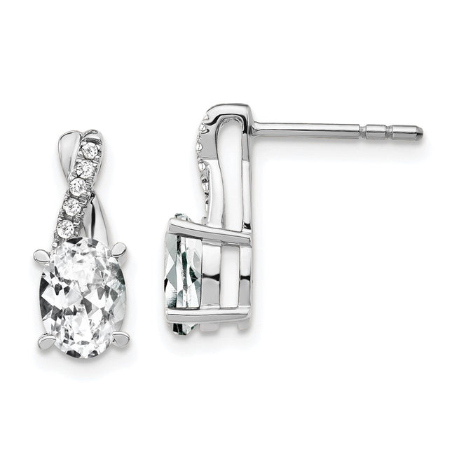 14k White Gold Earrings Style EM4235 - Classique Jewelry Inc.